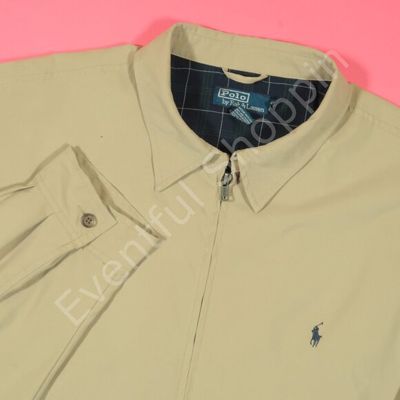 Vintage Polo Ralph Lauren Jacket Mens 2XB Beige Bi Swing Harrington Bomber Lined - Picture 1 of 8